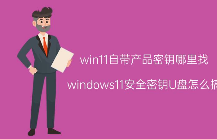 win11自带产品密钥哪里找 windows11安全密钥U盘怎么搞？